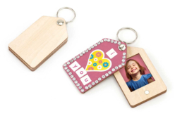 Llavero fotografía identificación de madera  - Bijoux et porte-clés en bois à décorer - 10doigts.fr