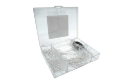 Valisette de accesorios plateados para joyería - 400 unidades - Anneaux, clous - 10doigts.fr