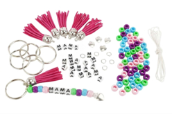 material Llavero "MAMAN" - Kit de 6 llaveros - Bijoux et porte-clés à fabriquer pour la fête des Mères - 10doigts.fr - 2