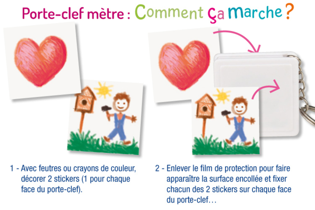 Llavero cinta métrica: ¿Cómo funciona? - Porte-clés - 10doigts.fr