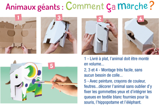 Giant Animals to Decorate - 3 Pieces - 3 - Decorate Animals - 10doigts.com - Animaux à décorer : donnez vie à vos supports préférés - 10doigts.fr