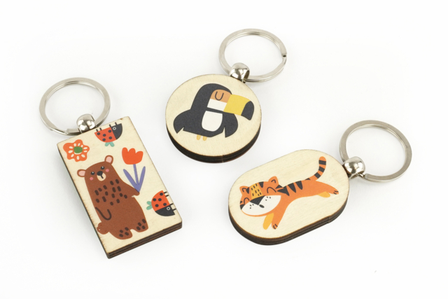30 Llavero a decorar - Bijoux et porte-clés en bois à décorer - 10doigts.fr