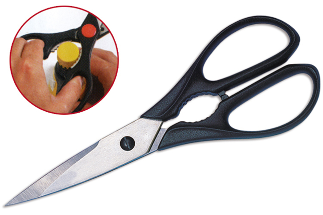 Sturdy Scissors with Notched Grip - 21 cm - 0 - Scissors - 10doigts.com - Ciseaux scolaires et créatifs : enfant, gaucher, couture et ciseaux cranteurs - 10doigts.fr