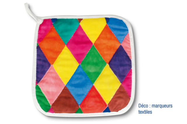 White Cotton Oven Glove with Quilted Stitching - 3 - Cotton, Linen - Textiles - 10doigts.com - Coton, lin - Textiles - 10doigts.fr
