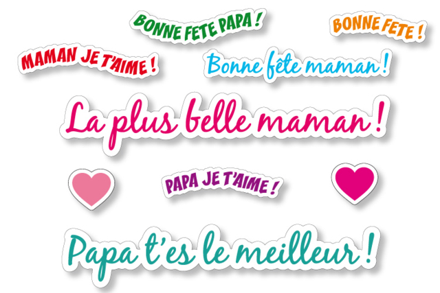 Message Stickers - 114 pcs - 6 - Celebration Messages - 10doigts.com - Gommettes Fête des parents : personnaliser vos cadeaux avec amour - 10doigts.fr