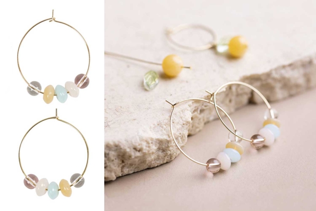 aretes de aros finos de oro - 6 unidades - Boucles d'oreilles - 10doigts.fr