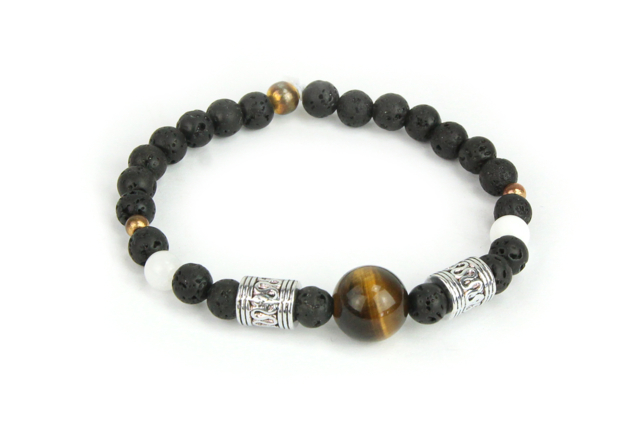 Pulsera ojo de tigre Día del Padre - Lithothérapie et Bracelets chakras à confectionner - 10doigts.fr