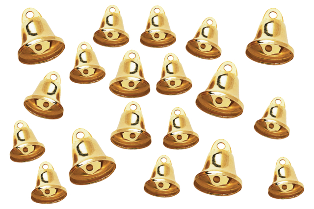 Golden Metal Jingle Bells - 30 pcs - 1 - Jingle Bells and Chimes - 10doigts.com - Grelots et clochettes - 10doigts.fr