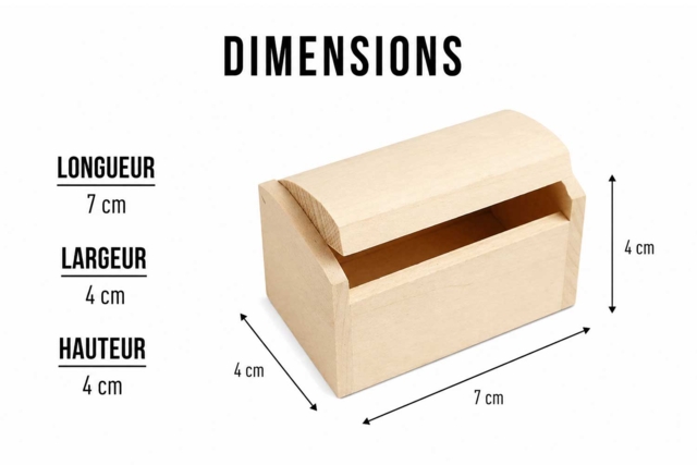 coffre petit dimensions - Boîtes en bois à décorer - 10doigts.fr