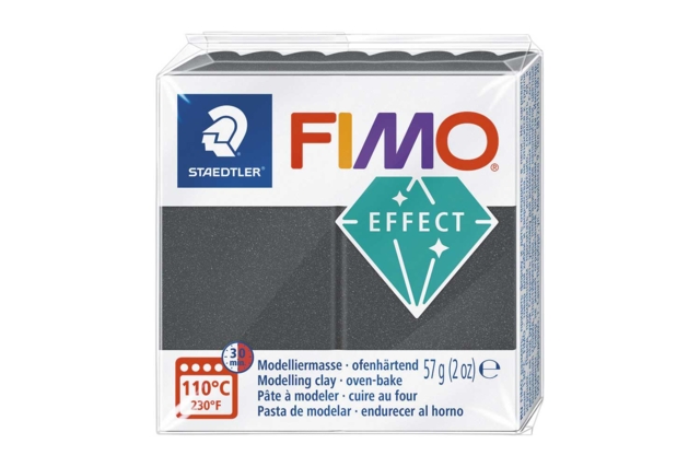 Fimo Effect Glitter - Metallic Steel Grey (91) - 1 - Fimo Effect Clay - 10doigts.com - Pâtes Fimo Effect : donnez une dimension magique à vos modelages - 10doigts.fr