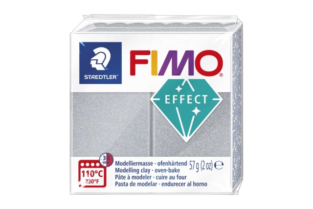 FIMO Effect Metallic - Silver (81) - 1 - Fimo Effect Clay - 10doigts.com - Pâtes Fimo Effect : donnez une dimension magique à vos modelages - 10doigts.fr