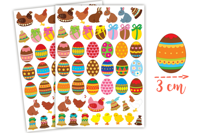 Easter Egg Stickers - 90 pcs - 1 - Easter Stickers - 10doigts.com - Gommettes Pâques - 10doigts.fr