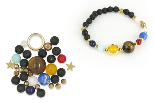 Kit pulsera Sistema solar - Lithothérapie et Bracelets chakras à confectionner - 10doigts.fr