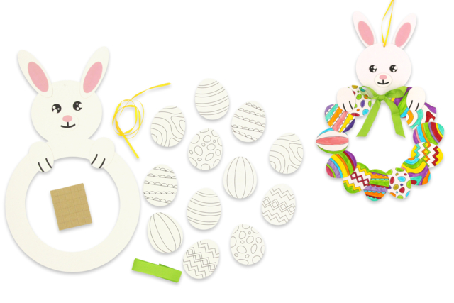Easter Card Wreath - 1 - Easter Craft Kits - 10doigts.com - Kits créatifs Pâques - 10doigts.fr