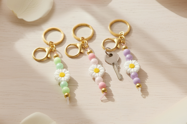 Llavero flores mamá - Kits Bijoux - 10doigts.fr