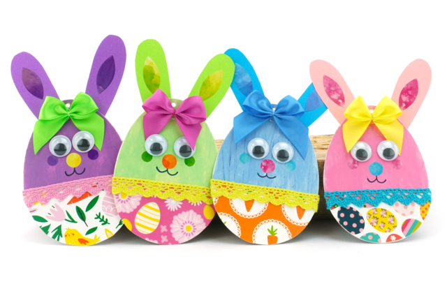 White Cardboard Eggs for Hanging - 6 pcs - 2 - Easter Decor Supports - 10doigts.com - Supports de Pâques à décorer - 10doigts.fr