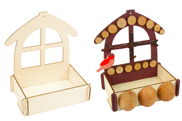 Wooden House Feeder to Assemble - 3 - Wooden Birdhouses and Feeders - 10doigts.com - Nichoirs, mangeoires et refuges en bois à décorer - 10doigts.fr