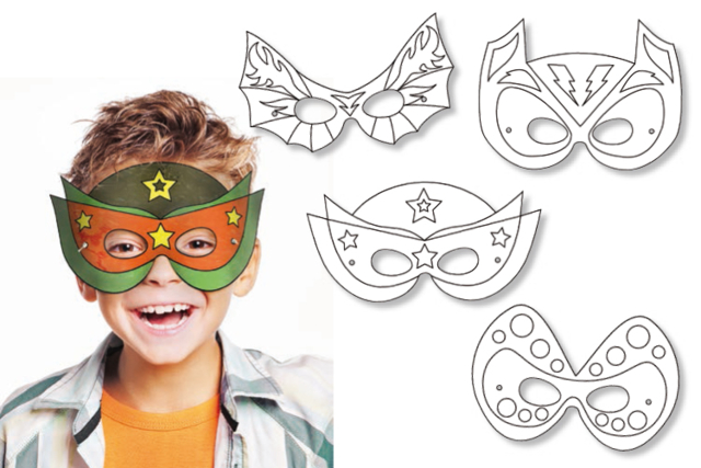 Coloring Masks Superheroes - 4 Designs - 0 - Creative Masks for Kids - 10doigts.com - Masques créatifs enfants - 10doigts.fr