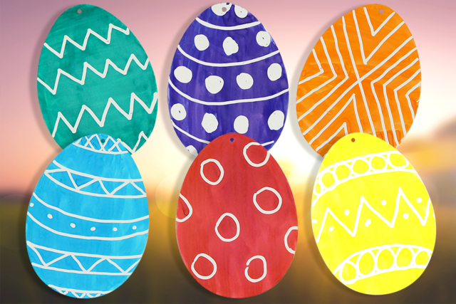 White Cardboard Eggs for Hanging - 6 pcs - 6 - Easter Decor Supports - 10doigts.com - Supports de Pâques à décorer - 10doigts.fr