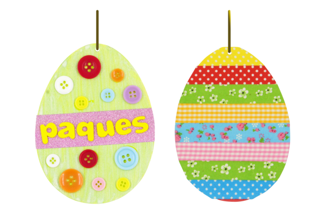 White Cardboard Eggs for Hanging - 6 pcs - 7 - Easter Decor Supports - 10doigts.com - Supports de Pâques à décorer - 10doigts.fr
