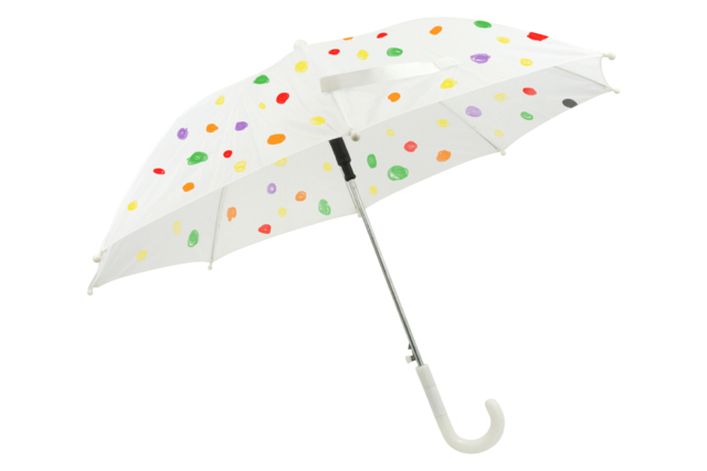 White umbrella for decorating - Plastique Opaque - 10doigts.fr