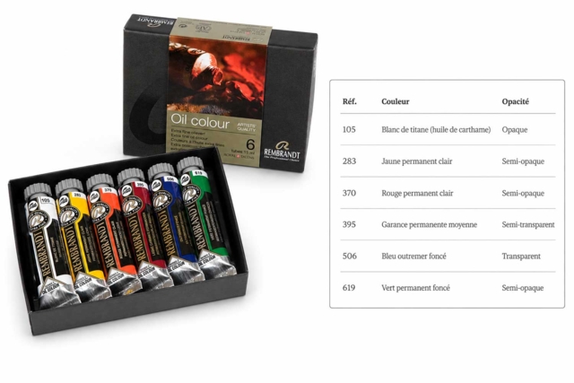 Pintura al óleo extra fina Rembrandt - 6 x 15 ml - Peinture à l'huile Beaux-Arts - 10doigts.fr