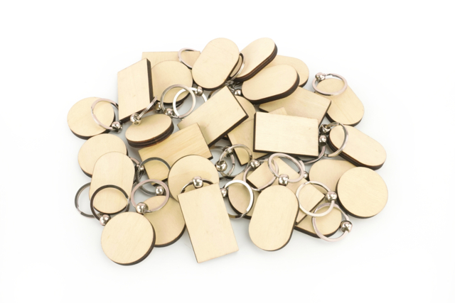Llavero de madera formas personalizar - Bijoux et porte-clés en bois à décorer - 10doigts.fr