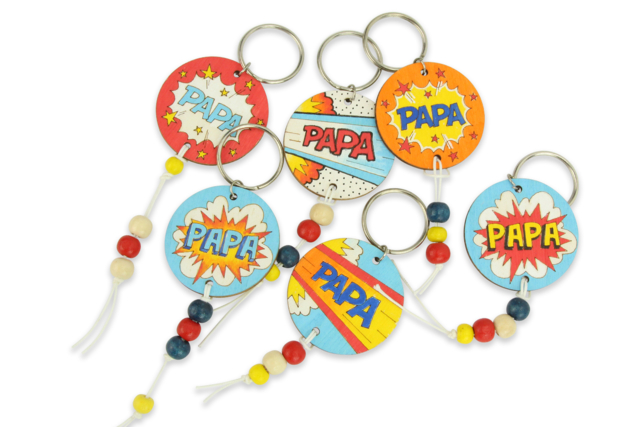 llavero papá - Kits créatifs Fête des Pères : des coffrets tout-en-un pour papa - 10doigts.fr