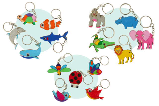 llaveros animales de madera - Porte-clés - 10doigts.fr