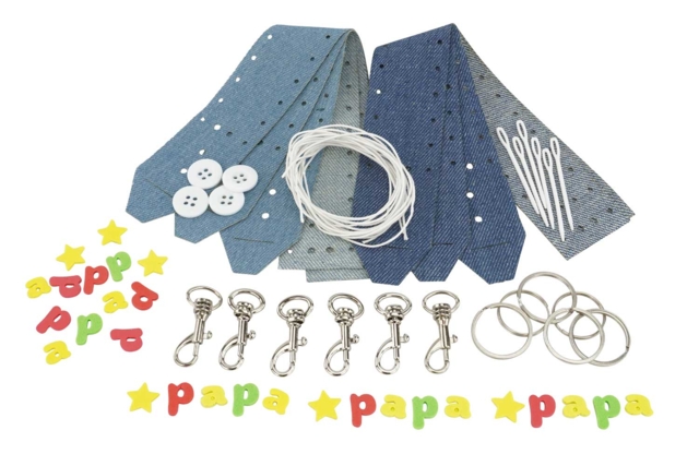 Llavero de jean "PAPA" - Porte-clés et range-clés pour Papa : une idée de cadeau personnalisé - 10doigts.fr