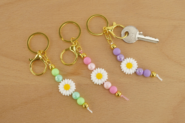 llavero flor - 3 unidades - Kits Bijoux - 10doigts.fr