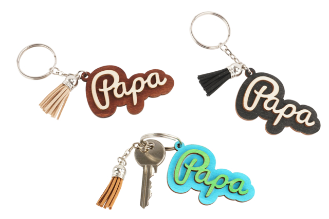 Llavero Papa - Bijoux et porte-clés en bois à décorer - 10doigts.fr