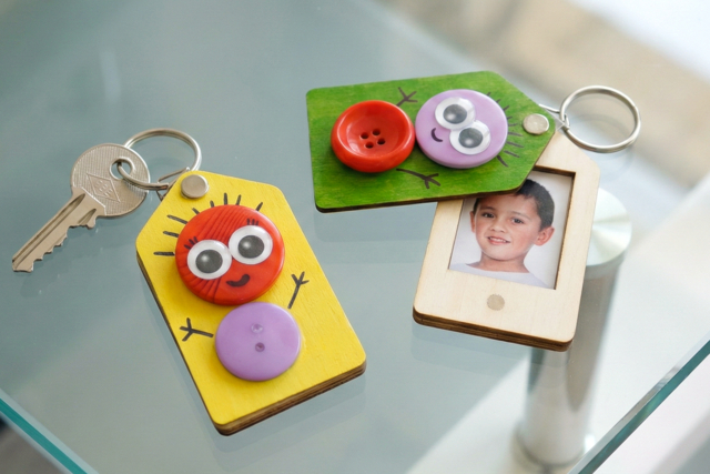 Llavero foto - bonhomme rigolo - Bijoux et porte-clés en bois à décorer - 10doigts.fr