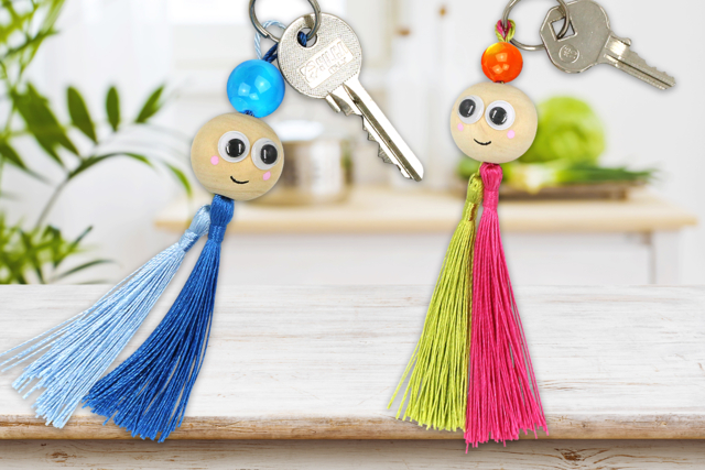 llavero pompones lindos - Porte-clés - 10doigts.fr