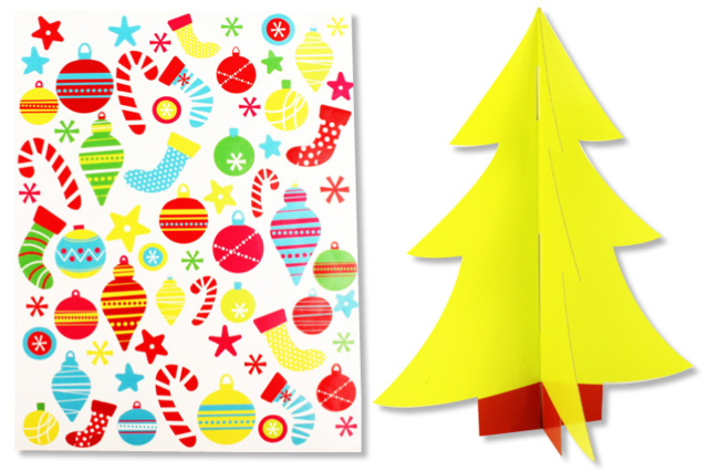 3D Christmas Tree to Decorate with Stickers - 1 - Christmas Creative Kits for Children - 10doigts.com - Kits créatifs de Noël pour les enfants - 10doigts.fr