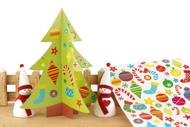 3D Christmas Tree to Decorate with Stickers - 0 - Christmas Creative Kits for Children - 10doigts.com - Kits créatifs de Noël pour les enfants - 10doigts.fr