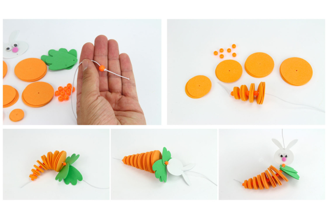 TUTO CONEJO ZANAHORIA - Kits créatifs Pâques - 10doigts.fr