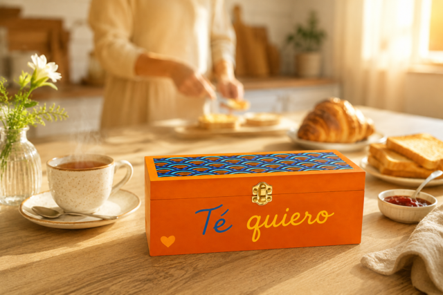 Caja de té Japan madera 4 compartimentos - Boîtes en bois à décorer - 10doigts.fr