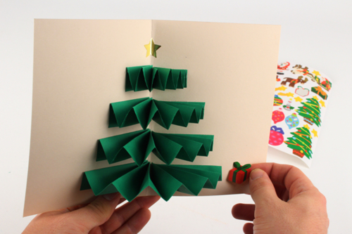 Tarjeta pop up árbol de Navidad