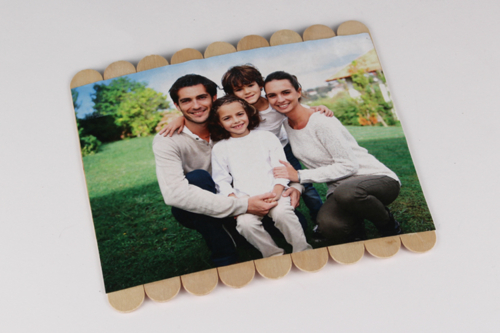 Rompecabezas de fotos con palitos de madera