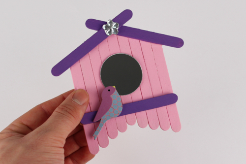 Decorative Birdhouse with Wooden Sticks