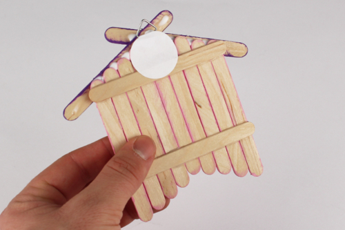 Decorative Birdhouse with Wooden Sticks