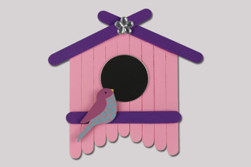 Decorative Birdhouse with Wooden Sticks