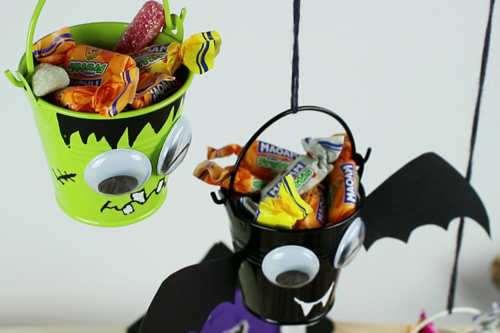 Mini candy buckets for Halloween
