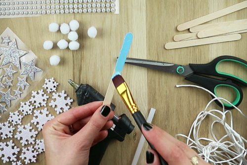 Copos de nieve en palitos