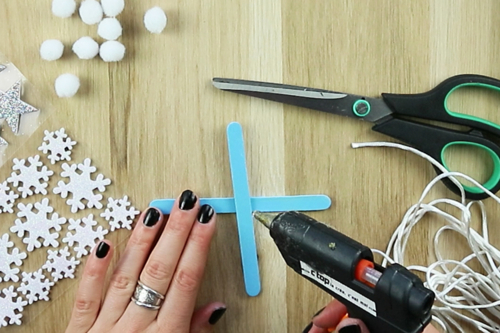 Copos de nieve en palitos