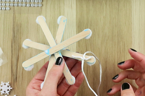 Copos de nieve en palitos