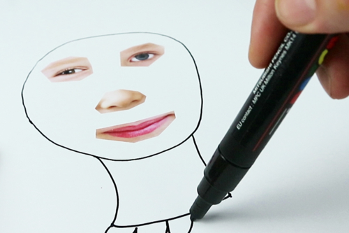 Retratos divertidos con la técnica de la tinta soplada