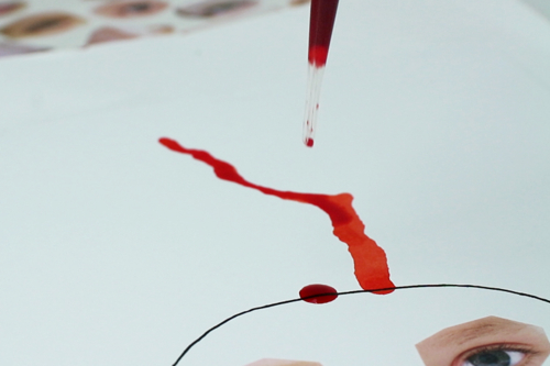 Retratos divertidos con la técnica de la tinta soplada