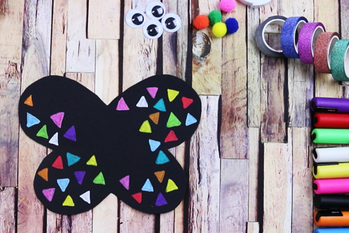 Butterfly Puppet with a Wooden Spoon